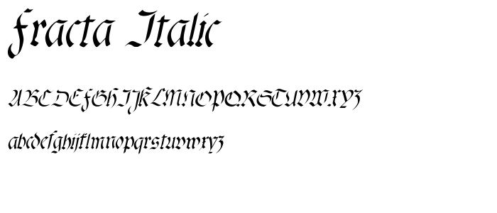 fracta Italic font